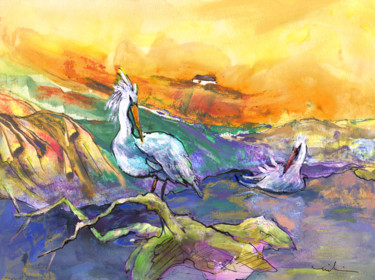 Peinture intitulée "The Pelican Affair" par Miki De Goodaboom, Œuvre d'art originale, Acrylique