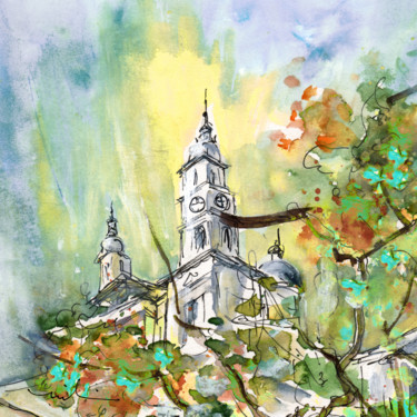 "A Church In Budapes…" başlıklı Tablo Miki De Goodaboom tarafından, Orijinal sanat, Suluboya