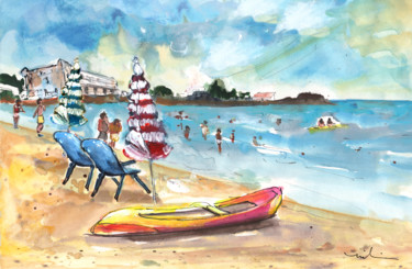 Painting titled "Mazarron Beach 03" by Miki De Goodaboom, Original Artwork, Gouache