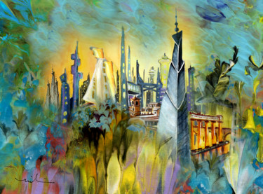 Malerei mit dem Titel "Atlantis" von Miki De Goodaboom, Original-Kunstwerk, Acryl