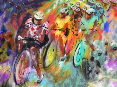 Ζωγραφική με τίτλο "Le Tour De France M…" από Miki De Goodaboom, Αυθεντικά έργα τέχνης, Ακρυλικό