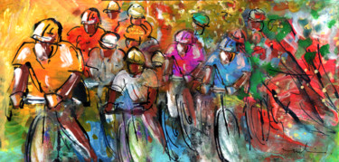 Schilderij getiteld "Le Tour De France M…" door Miki De Goodaboom, Origineel Kunstwerk, Acryl