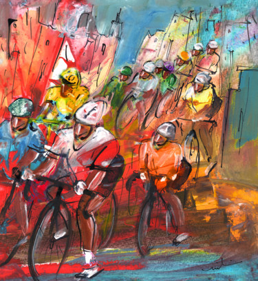 Painting titled "Le Tour De France M…" by Miki De Goodaboom, Original Artwork, Acrylic