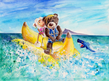 Pintura intitulada "Truffle McFurry And…" por Miki De Goodaboom, Obras de arte originais, Aquarela