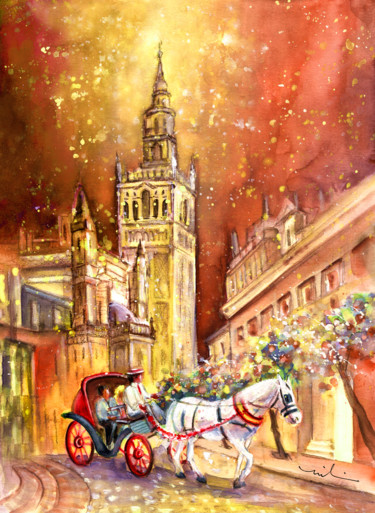 Pintura titulada "Sevilla Authentic" por Miki De Goodaboom, Obra de arte original, Acuarela