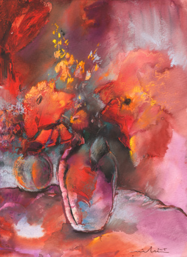 Foral 01 Painting titled "Foral 01" by Miki De Goodaboom, Original Art, Gouache