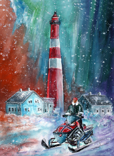 Painting titled "North Cape Authentic" by Miki De Goodaboom, Original Artwork, Watercolor