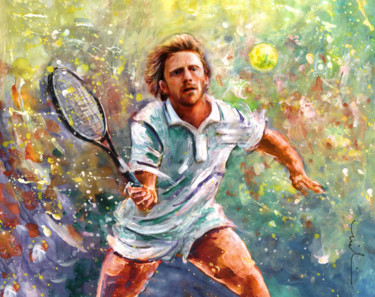 Картина под названием "Boris Becker" - Miki De Goodaboom, Подлинное произведение искусства, Гуашь