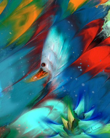 「King Of The Swans」というタイトルの絵画 Miki De Goodaboomによって, オリジナルのアートワーク, アクリル