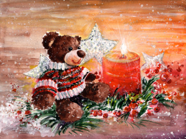 Painting titled "First Advent For Tr…" by Miki De Goodaboom, Original Artwork, Watercolor