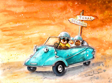 Pintura titulada "Truffle McFurry Dri…" por Miki De Goodaboom, Obra de arte original, Acuarela