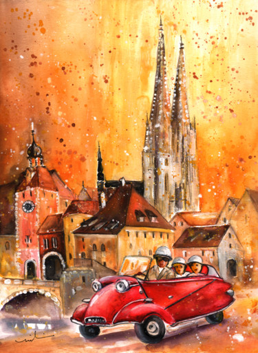 Картина под названием "Regensburg Authentic" - Miki De Goodaboom, Подлинное произведение искусства, Акварель