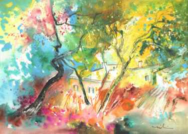 Painting titled "Early Afternoon 26" by Miki De Goodaboom, Original Artwork, Gouache