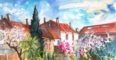 Painting titled "View From The Trefl…" by Miki De Goodaboom, Original Artwork, Gouache