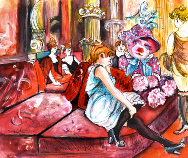 Painting titled "Bearnadette In The…" by Miki De Goodaboom, Original Artwork, Watercolor