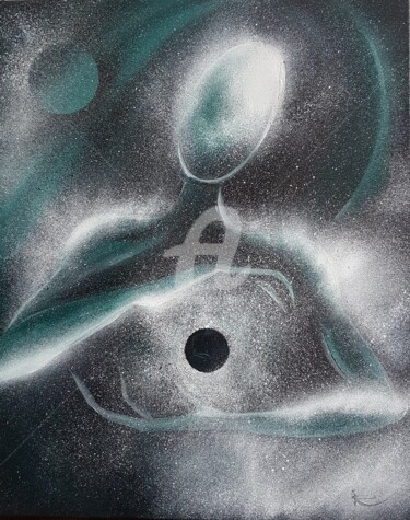Painting titled "Space" by Katherine Afanasyeva, Original Artwork, Oil