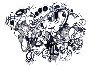 Drawing titled "Comédie - ambiance…" by Goodÿ, Original Artwork, Marker