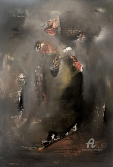 Schilderij getiteld "Errance" door Goodÿ, Origineel Kunstwerk, Acryl Gemonteerd op Frame voor houten brancard