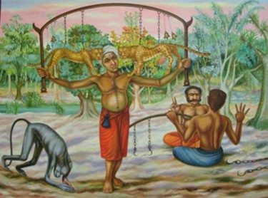 Painting titled "PULIKAVADI" by Gopikrishna, Original Artwork