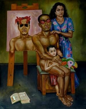 Painting titled "the eternal family" by Gopikrishna, Original Artwork