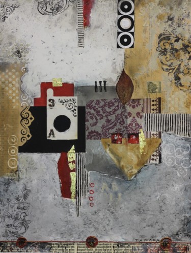 Collages getiteld "Composition V" door Tamara Bakhsinyan, Origineel Kunstwerk, Acryl