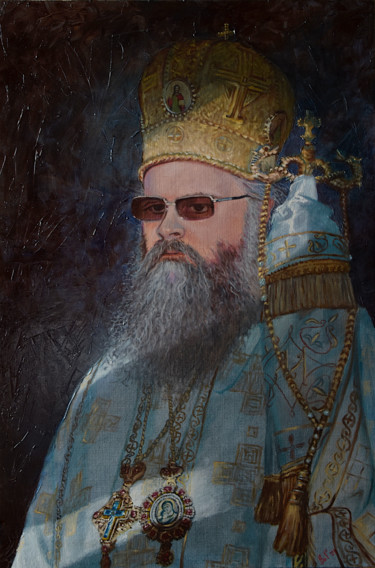 Painting titled "Vladika Maksim" by Goran Vojinovic (VoG), Original Artwork, Oil