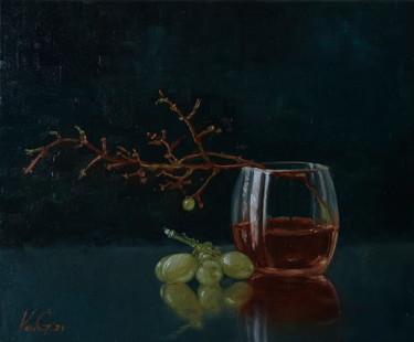 Painting titled "Nature morte 1" by Goran Vojinovic (VoG), Original Artwork, Oil