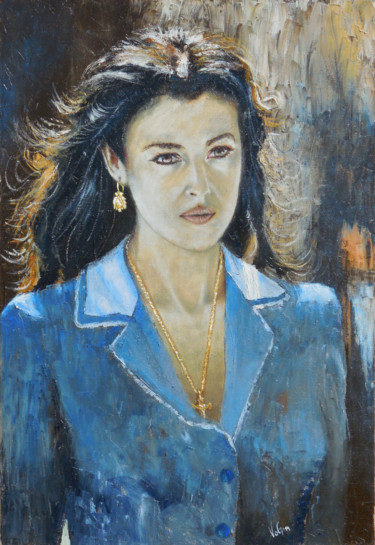 Painting titled "Monica Bellucci" by Goran Vojinovic (VoG), Original Artwork, Oil