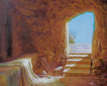 Malerei mit dem Titel "La tombe du Christ" von Goran Vojinovic (VoG), Original-Kunstwerk, Öl