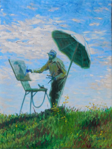 Painting titled "Mr. Monet" by Goran Vojinovic (VoG), Original Artwork, Oil