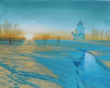 Картина под названием "Eglise russe" - Goran Vojinovic (VoG), Подлинное произведение искусства, Масло