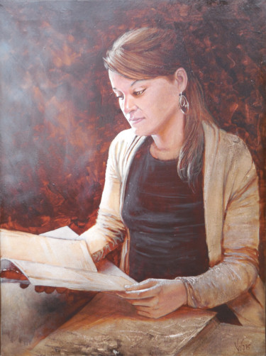 Painting titled "elodie.jpg" by Goran Vojinovic (VoG), Original Artwork, Oil