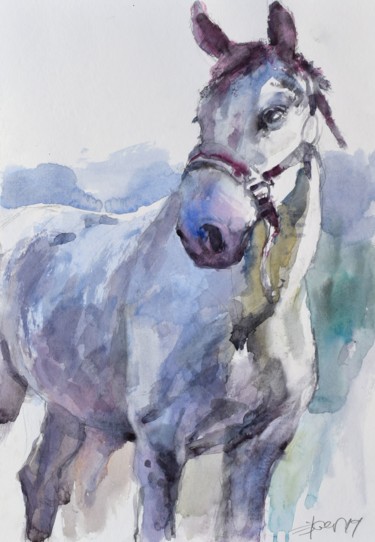 Malarstwo zatytułowany „Horse” autorstwa Goran Žigolić (watercolors), Oryginalna praca, Akwarela