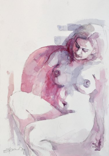 Картина под названием "baignade ( bathing )" - Goran Žigolić (watercolors), Подлинное произведение искусства, Акварель