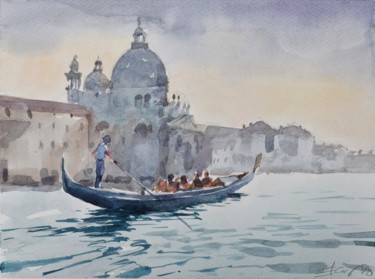 Painting titled "Venice ,in front of…" by Goran Žigolić (watercolors), Original Artwork, Watercolor