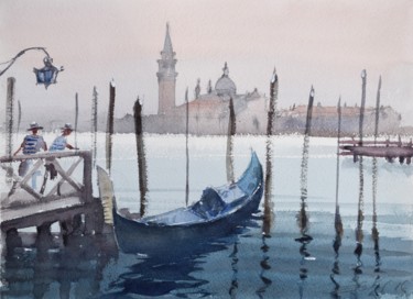 Pittura intitolato "Venice ,view on San…" da Goran Žigolić (watercolors), Opera d'arte originale, Acquarello