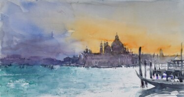 Painting titled "Venice impression 5" by Goran Žigolić (watercolors), Original Artwork, Watercolor