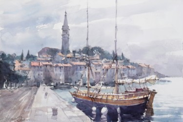 Painting titled "Rovinj , Croatia" by Goran Žigolić (watercolors), Original Artwork, Watercolor