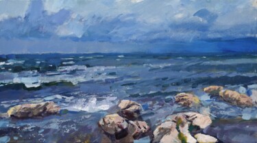 Painting titled "Stormy sea 2" by Goran Žigolić (watercolors), Original Artwork, Acrylic