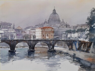 Картина под названием "Rome" - Goran Žigolić (watercolors), Подлинное произведение искусства, Акварель