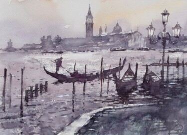 Peinture intitulée "Venice impression" par Goran Žigolić (watercolors), Œuvre d'art originale, Aquarelle
