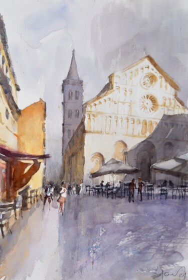 Painting titled "Zadar , Croatia" by Goran Žigolić (watercolors), Original Artwork, Watercolor