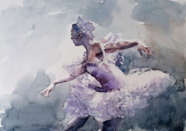 Malerei mit dem Titel "Ballerinas dream" von Goran Žigolić (watercolors), Original-Kunstwerk, Aquarell