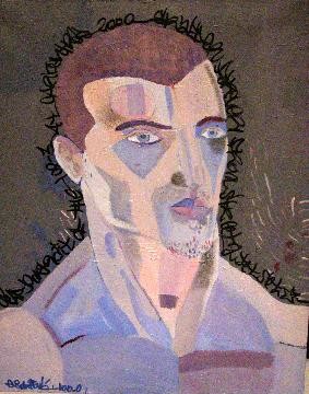 Peinture intitulée "Self-portrait" par Goran Bulatovic, Œuvre d'art originale