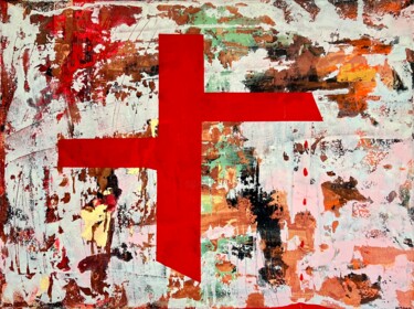 Pintura intitulada "Weeping Cross" por Gordeco®, Obras de arte originais, Acrílico