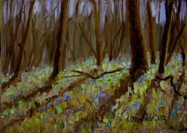 Painting titled "FORÊT DE PRINTEMPS" by Oksana Gordijko, Original Artwork, Oil