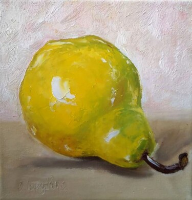 Pintura intitulada "Green Pear" por Oksana Gordijko, Obras de arte originais, Óleo