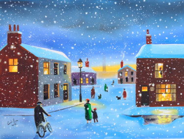 제목이 "Winter street scene…"인 미술작품 Gordon Bruce로, 원작, 기름