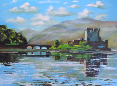 Painting titled "Eilean Donan castle" by Gordon Bruce, Original Artwork, Oil