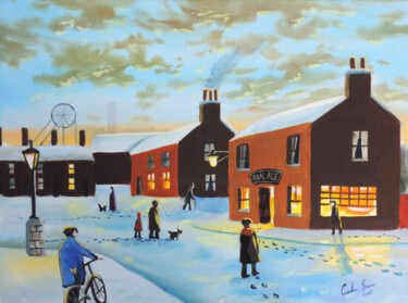 Peinture intitulée "Old pub" par Gordon Bruce, Œuvre d'art originale, Huile